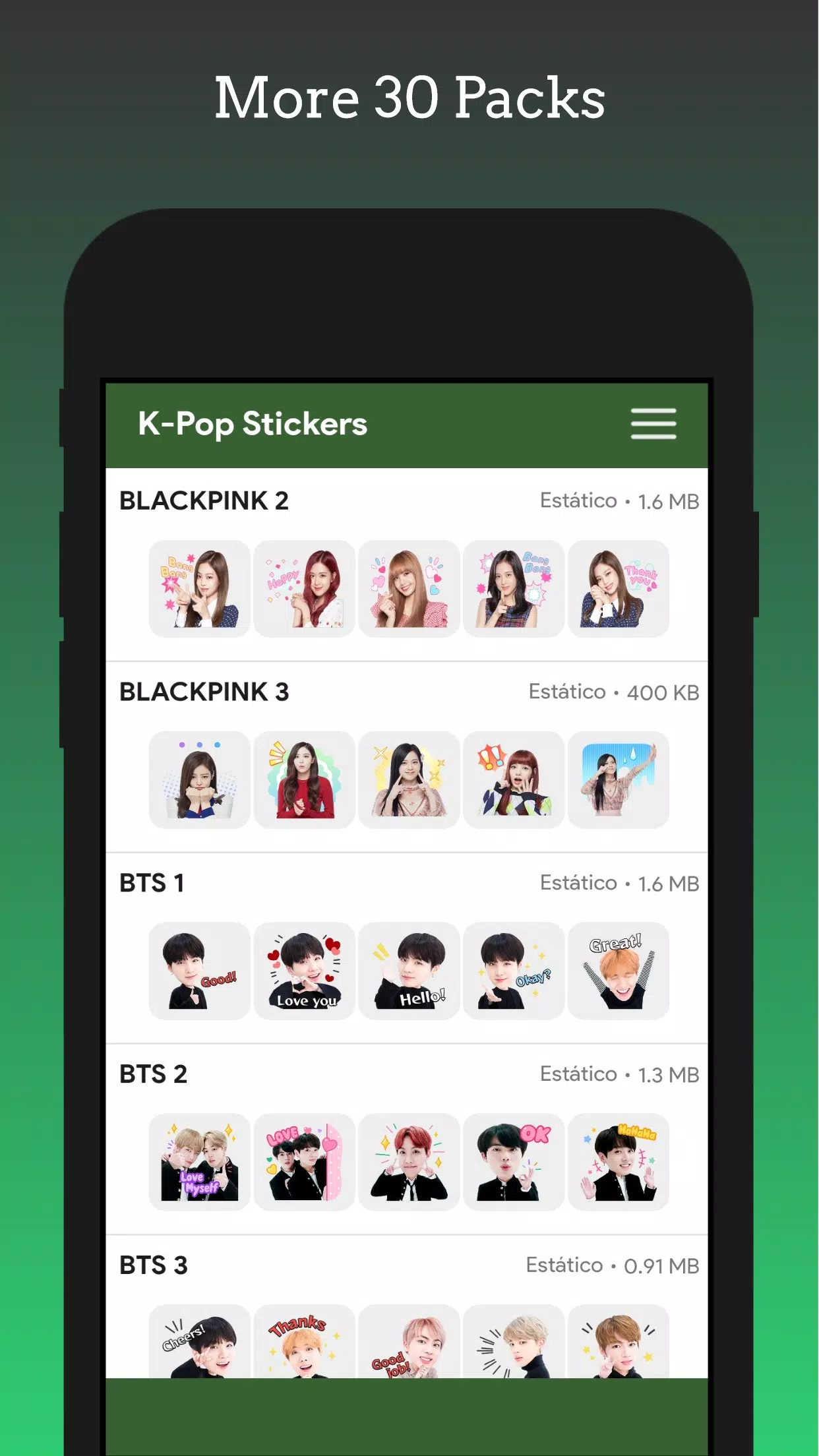 Schermata Stickers - KPop Korean BT24 1