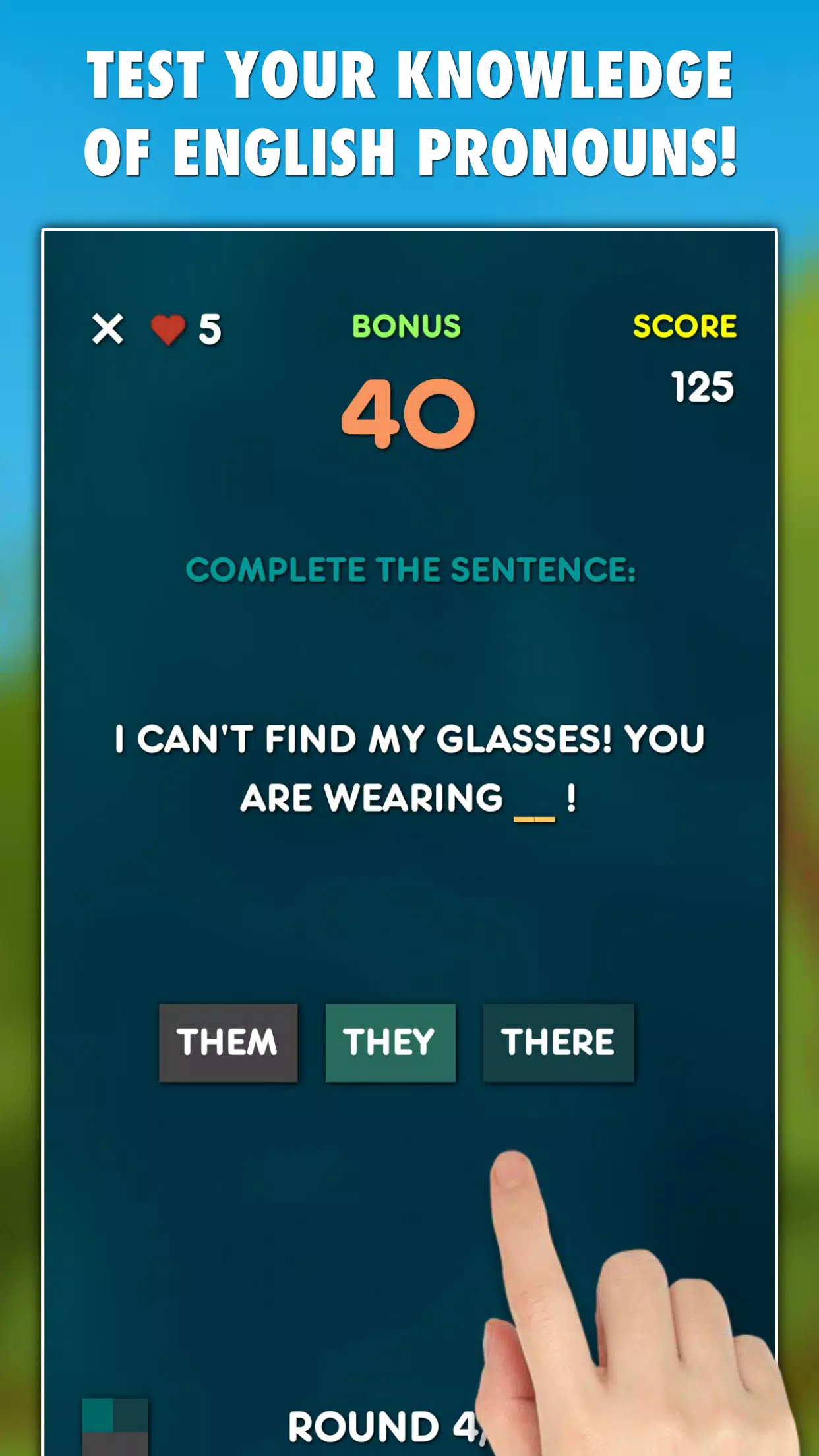 Pronouns Grammar Test Screenshot 0