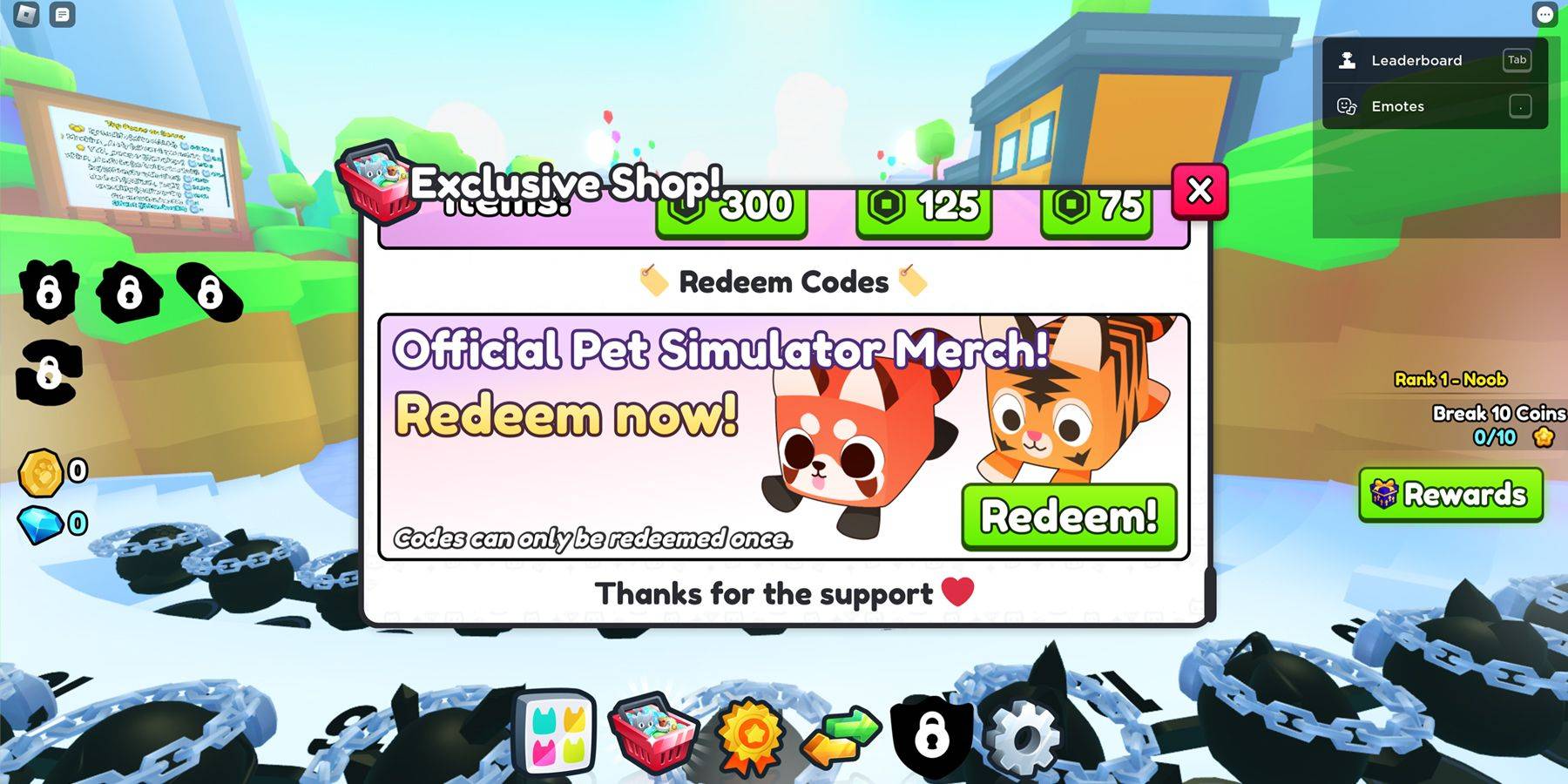 Image:  Redemption Screen