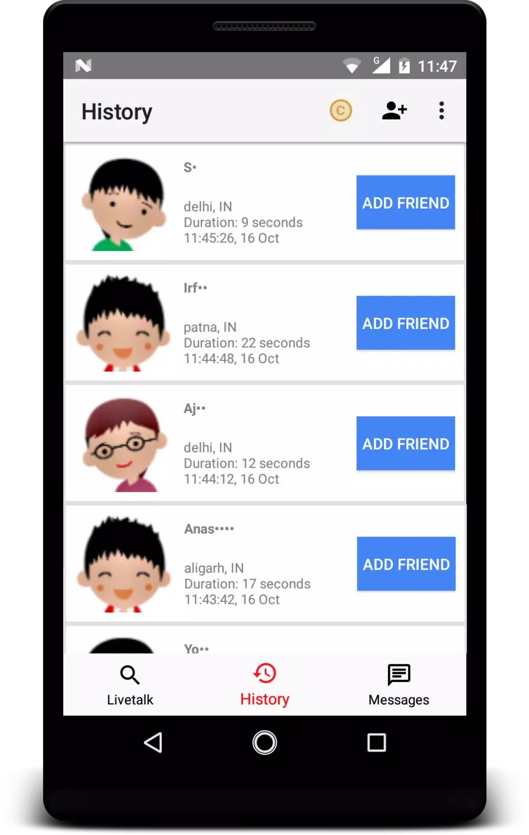 Livetalk - Live Video Chat 스크린샷 1