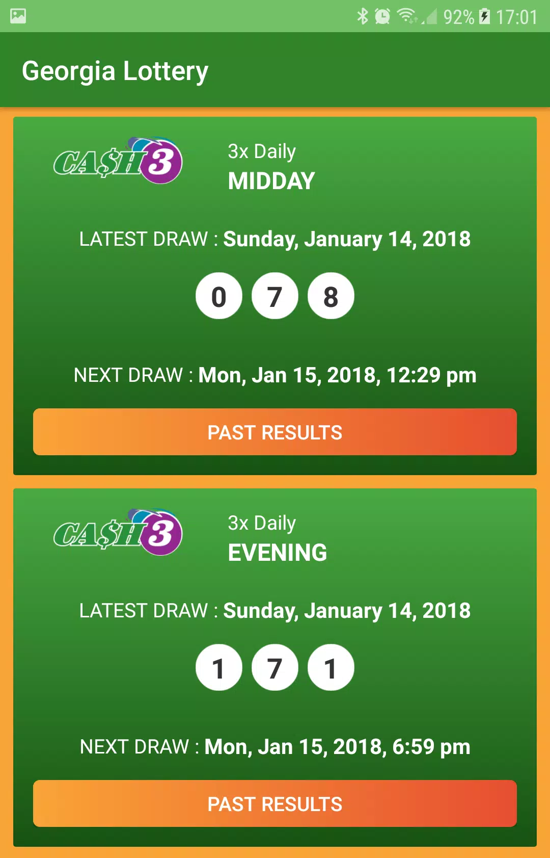 Georgia Lottery Results Tangkapan skrin 0