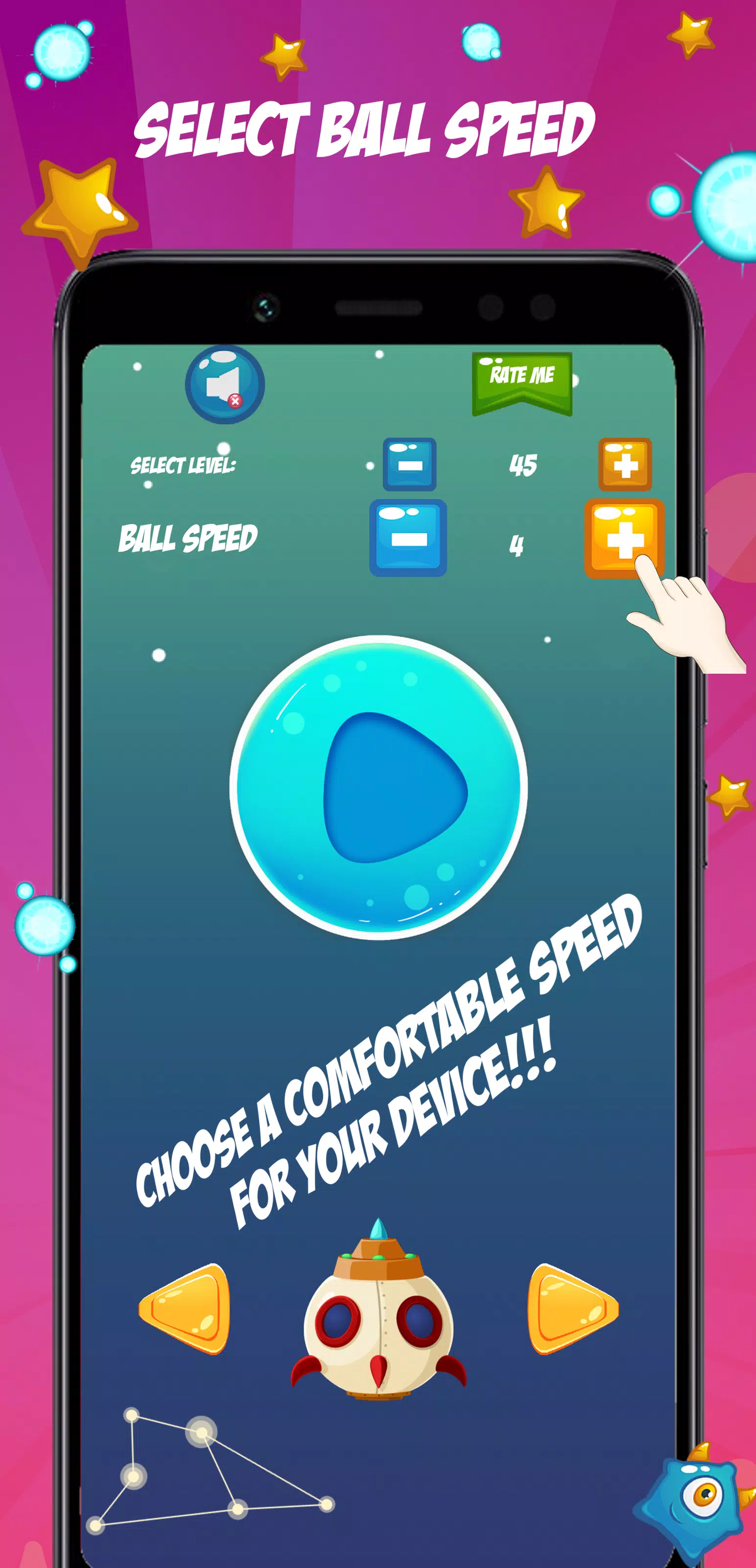 Cosmo Paddle Ball Game Скриншот 3