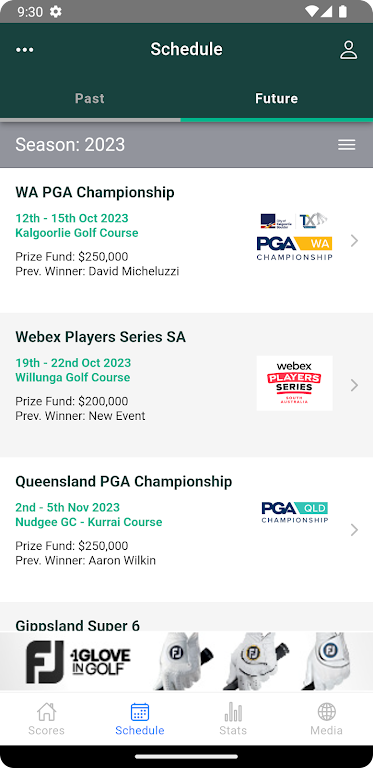 PGA Tour of Australasia スクリーンショット 1