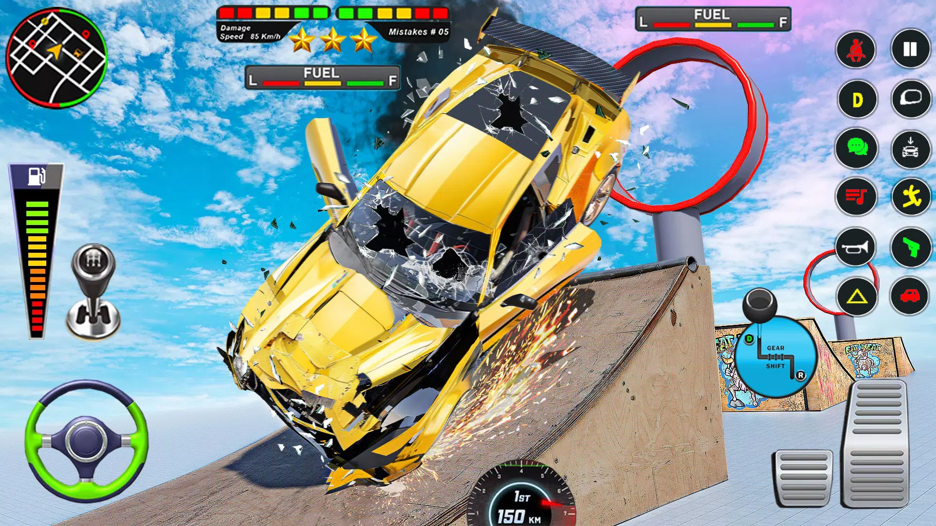 Mega Ramp Car Crash Simulator Скриншот 3