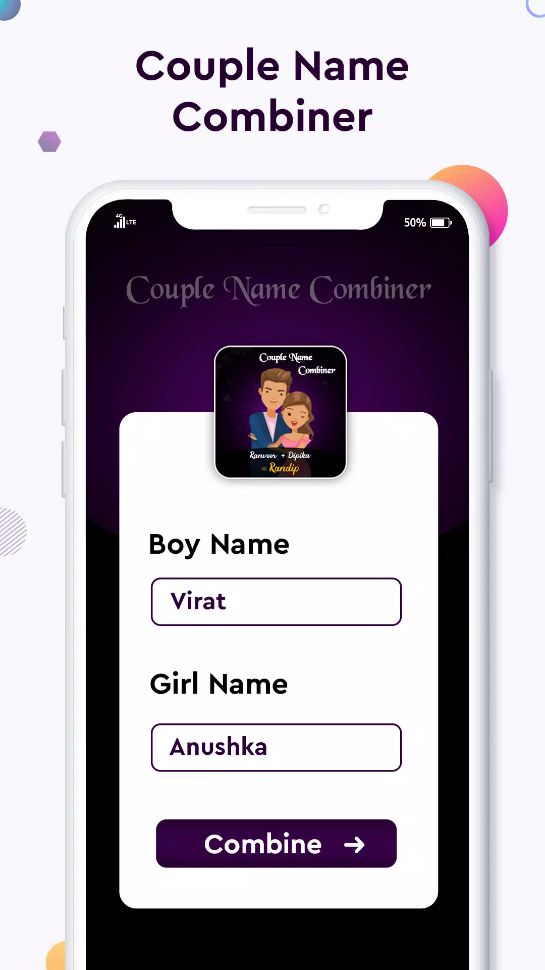 Baby name Couple Name Combiner スクリーンショット 0