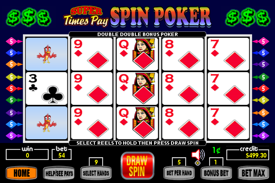 Super Times Pay Spin Poker - FREE Schermafbeelding 2