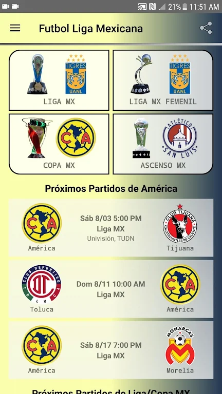 SoccerLair Mexican Leagues Tangkapan skrin 1