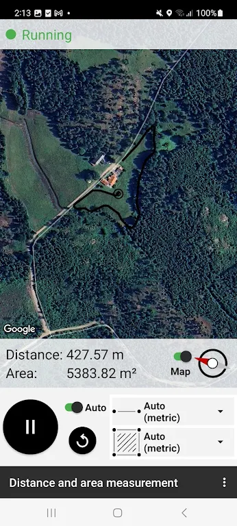 Schermata Distance and area measurement 2