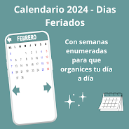 Calendario 2024- Días Feriados ဖန်သားပြင်ဓာတ်ပုံ 3