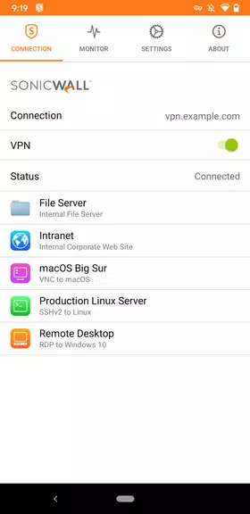 SonicWall Mobile Connect स्क्रीनशॉट 1