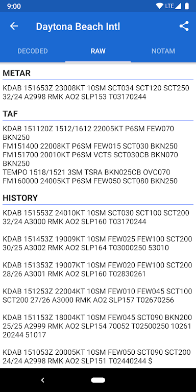 Schermata Avia Weather – METAR & TAF Mod 2
