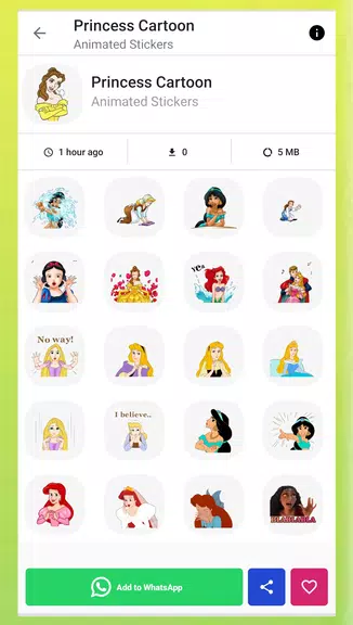 Princess Animated Stickers Tangkapan skrin 1