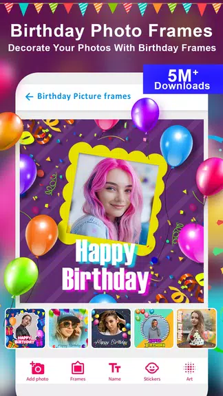 Schermata Birthday Photo Frame Maker App 0