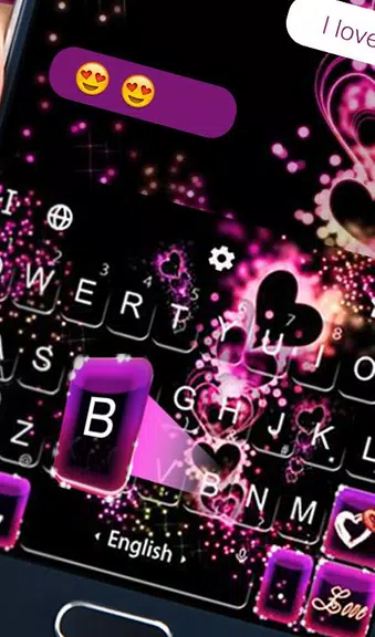 Sparkling Purple Heart Keyboard Theme Screenshot 2