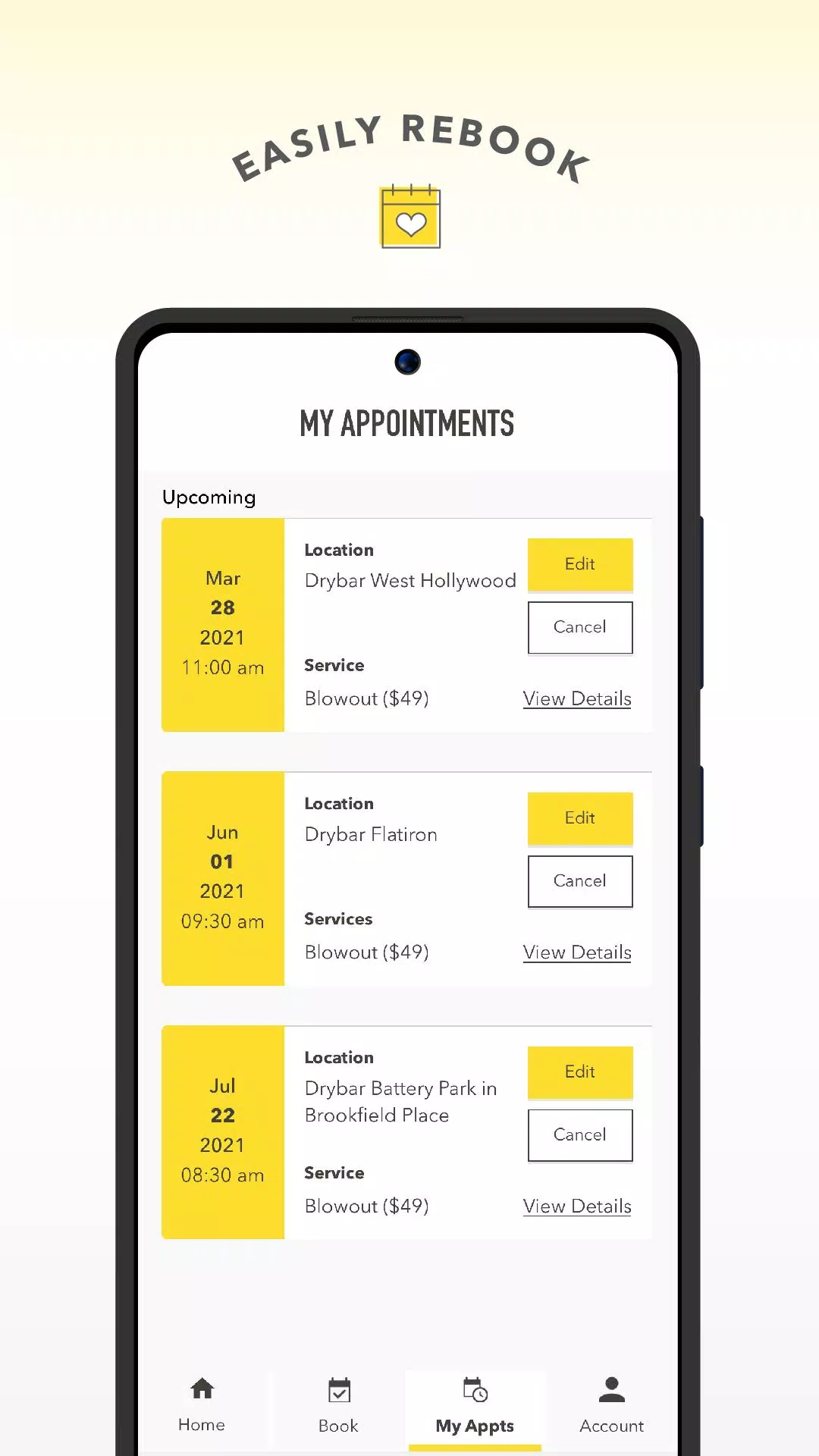 Drybar ဖန်သားပြင်ဓာတ်ပုံ 3