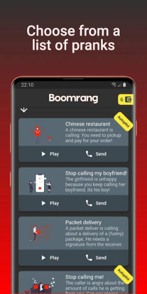 Boomrang - Appels de farce Screenshot 0