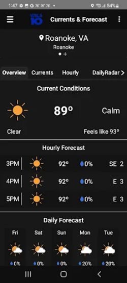 WSLS 10 Roanoke Weather 螢幕截圖 1