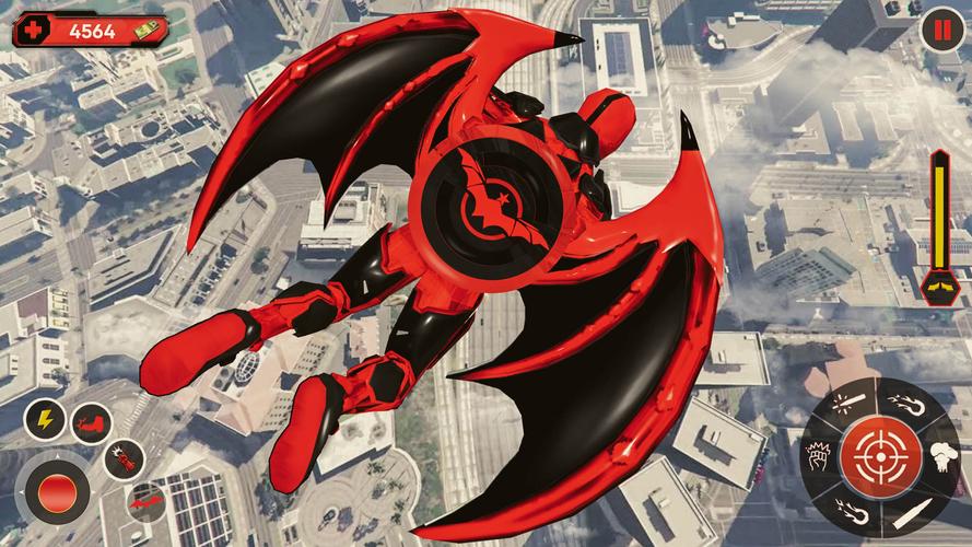 Flying Bat Robot Bike Game 螢幕截圖 0