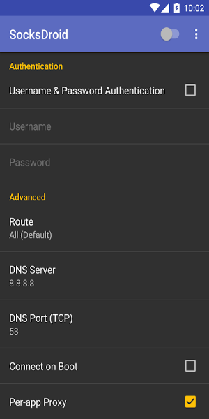 SocksDroid Screenshot 1