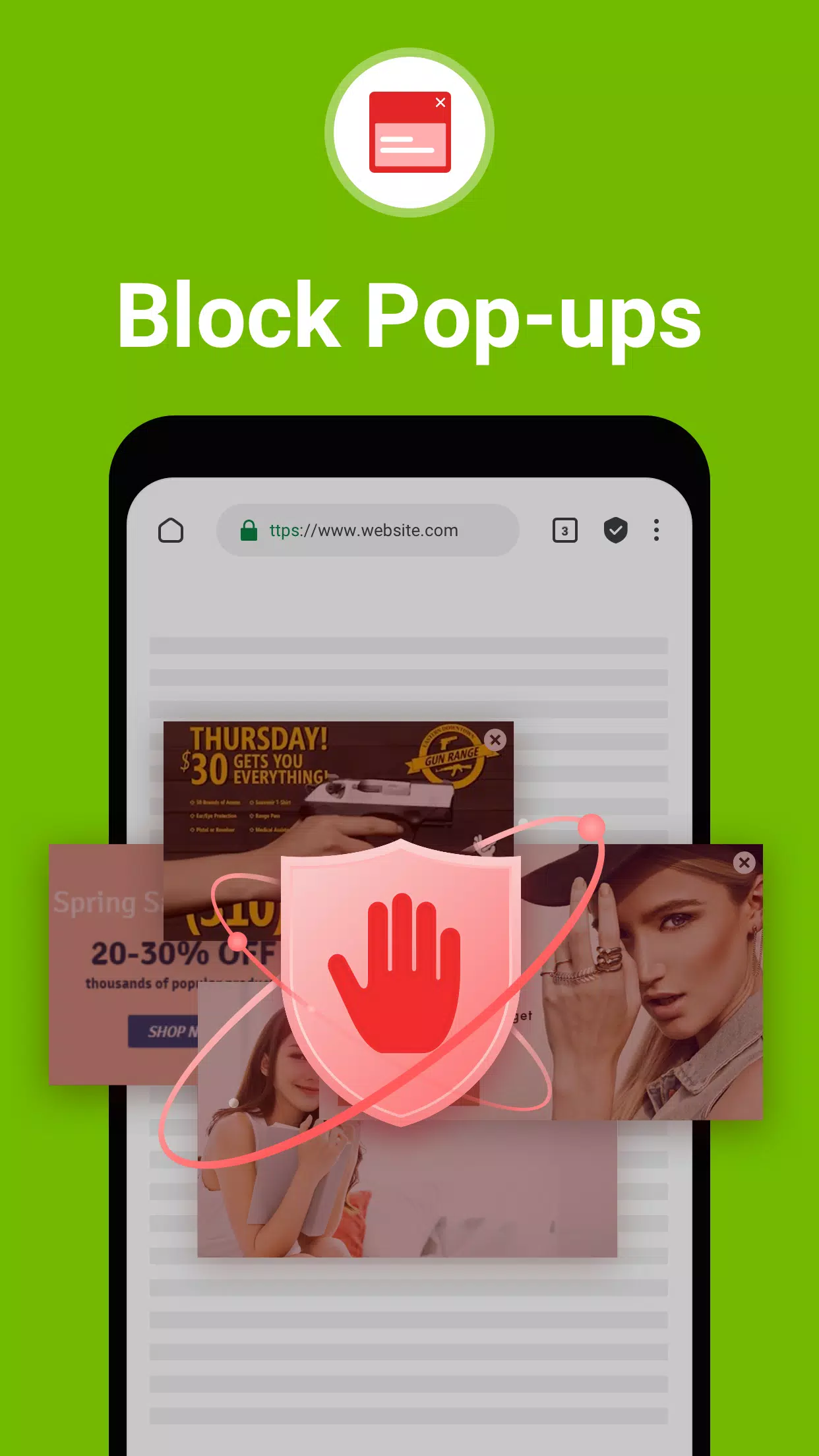 FAB Adblocker Browser: Adblock Скриншот 1