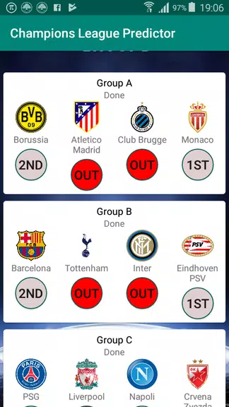 Schermata Champions Football Predictor 0