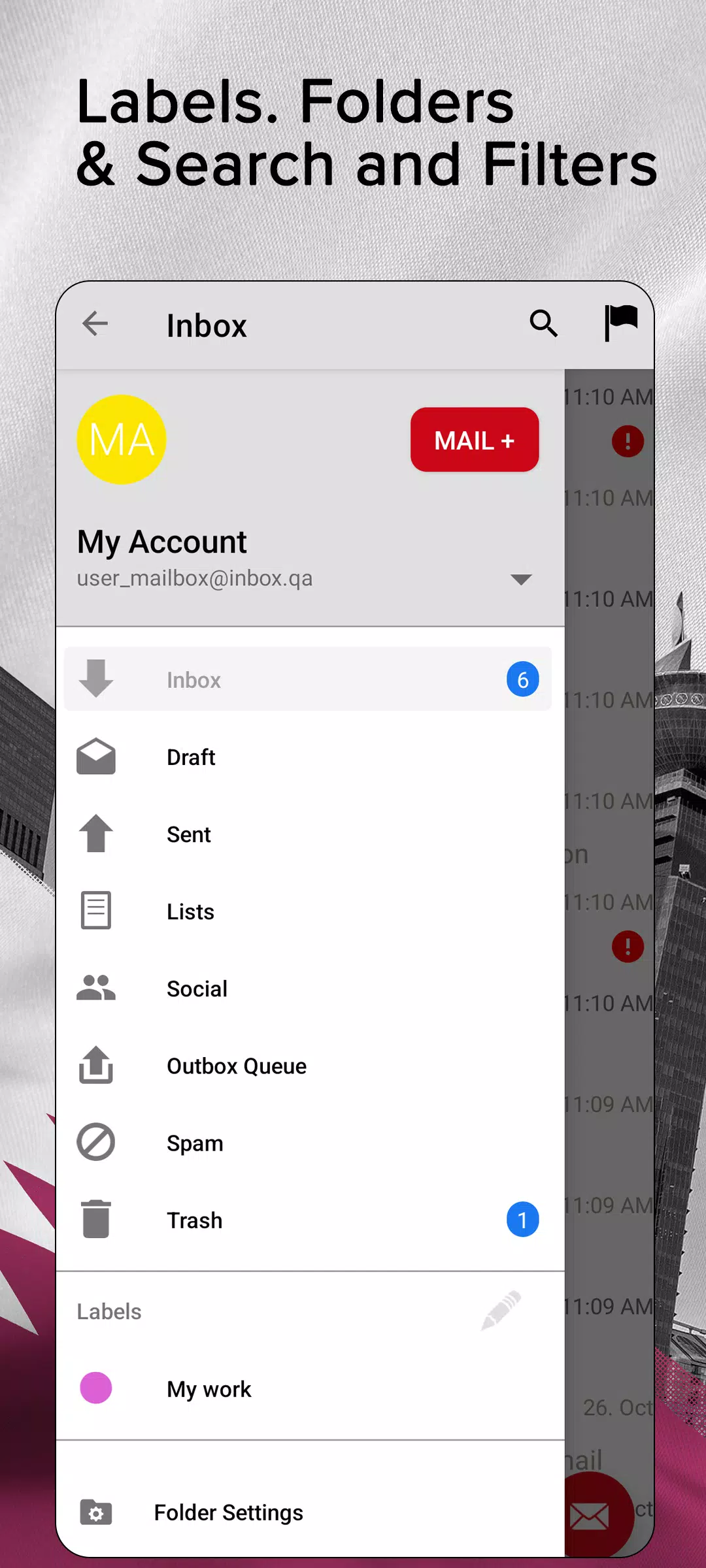 Inbox.qa email Скриншот 1