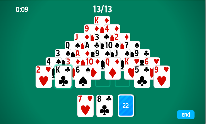 Pyramid Solitaire HD card game Скриншот 1