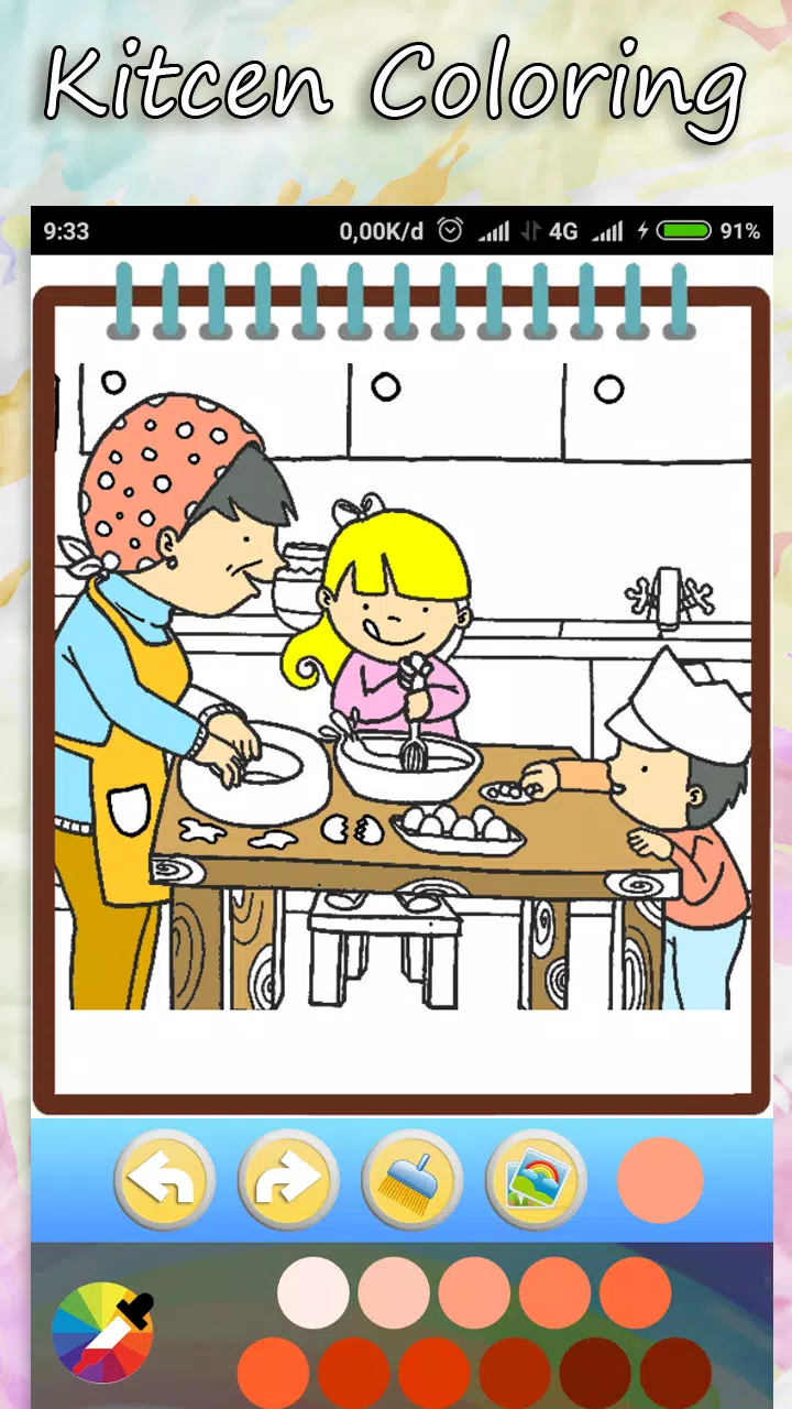 Coloring Kitchen Cooking page Ảnh chụp màn hình 3