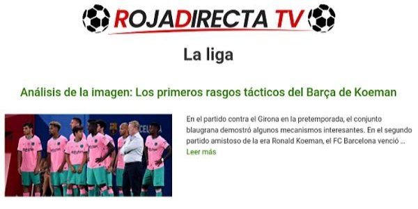 Roja directa - Live Soccer Schermafbeelding 1