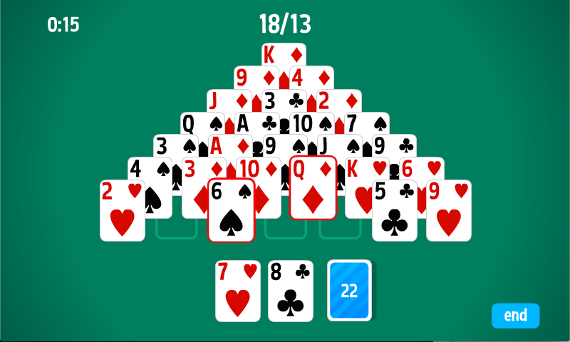 Pyramid Solitaire HD card game स्क्रीनशॉट 3