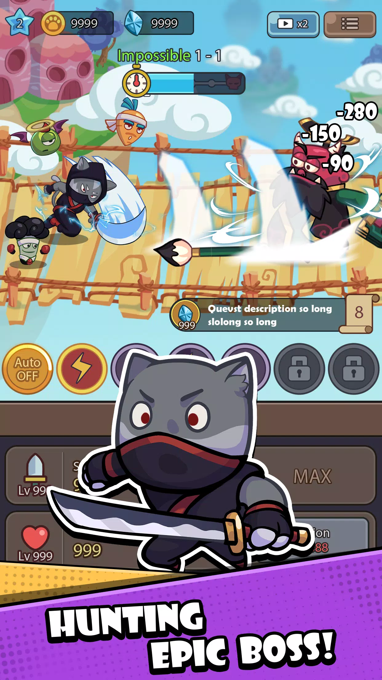 Cat Hero: Idle RPG War 螢幕截圖 3