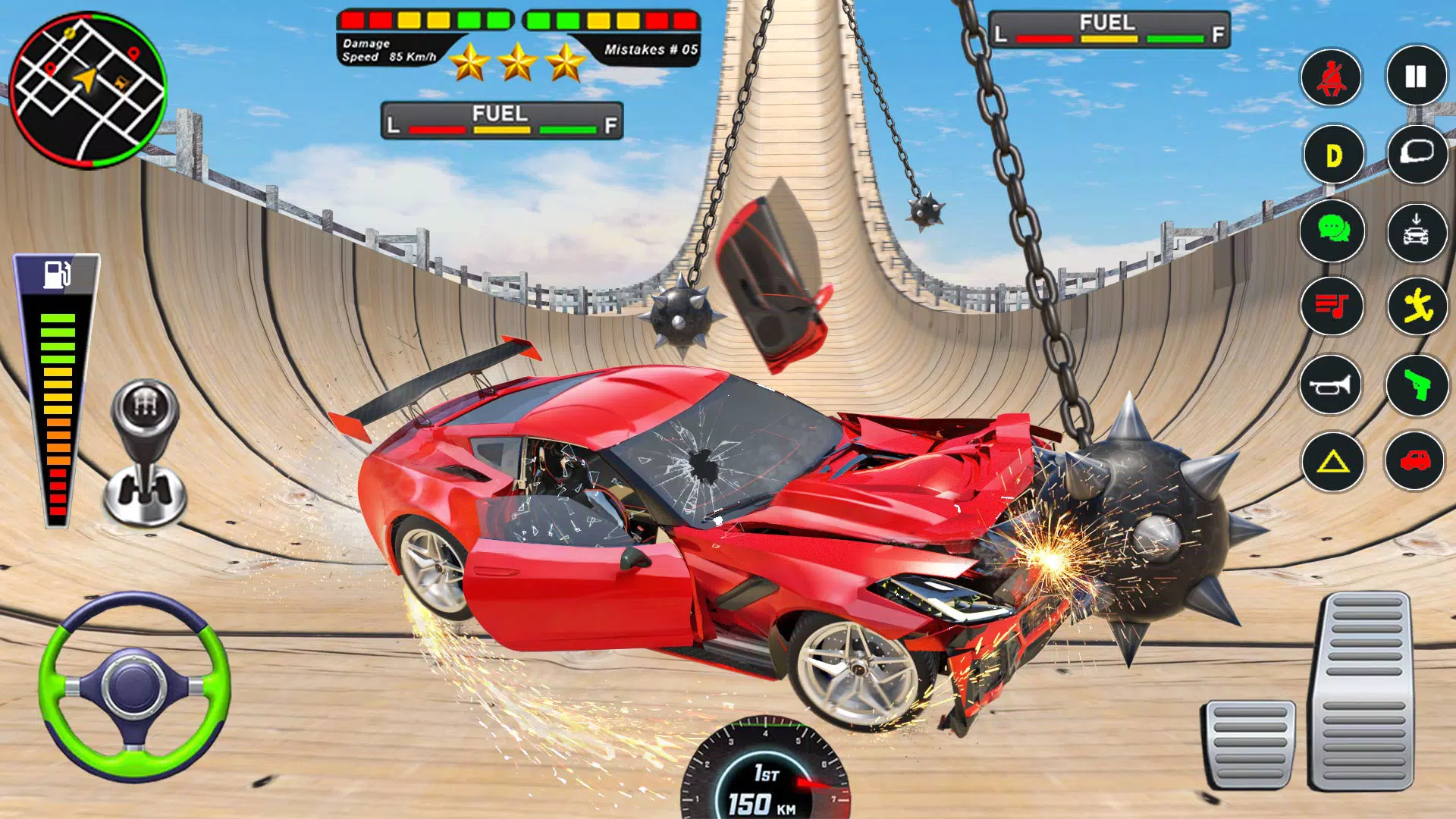 Mega Ramp Car Crash Simulator Скриншот 1