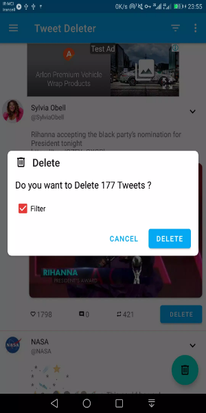 Tweet Deleter - Delete Your Tweets 螢幕截圖 0