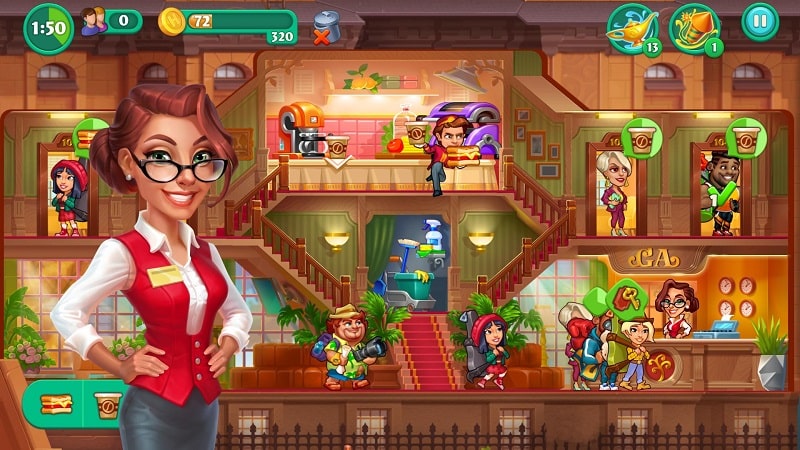 グランドホテルマニア: ホテル経営ゲーム スクリーンショット 2