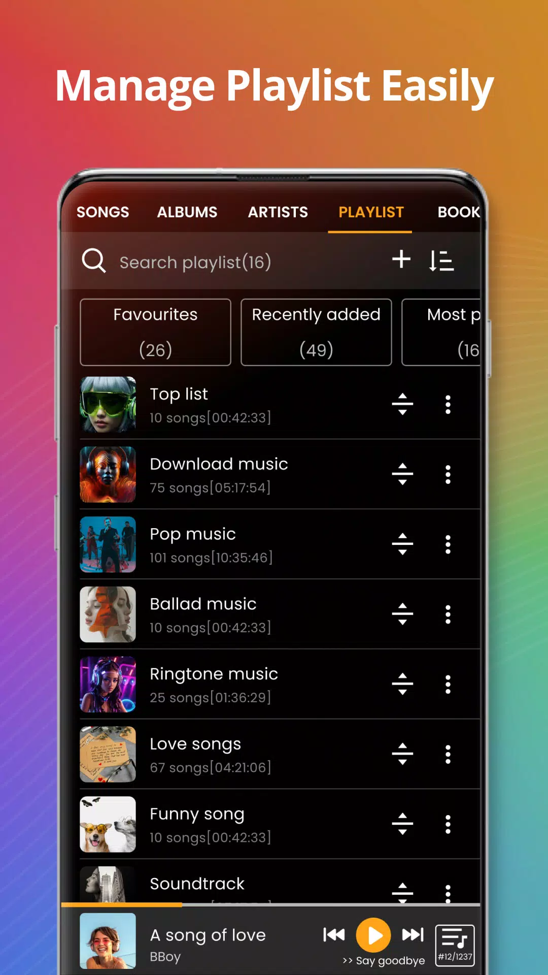 Reproductor de música Captura de pantalla 1