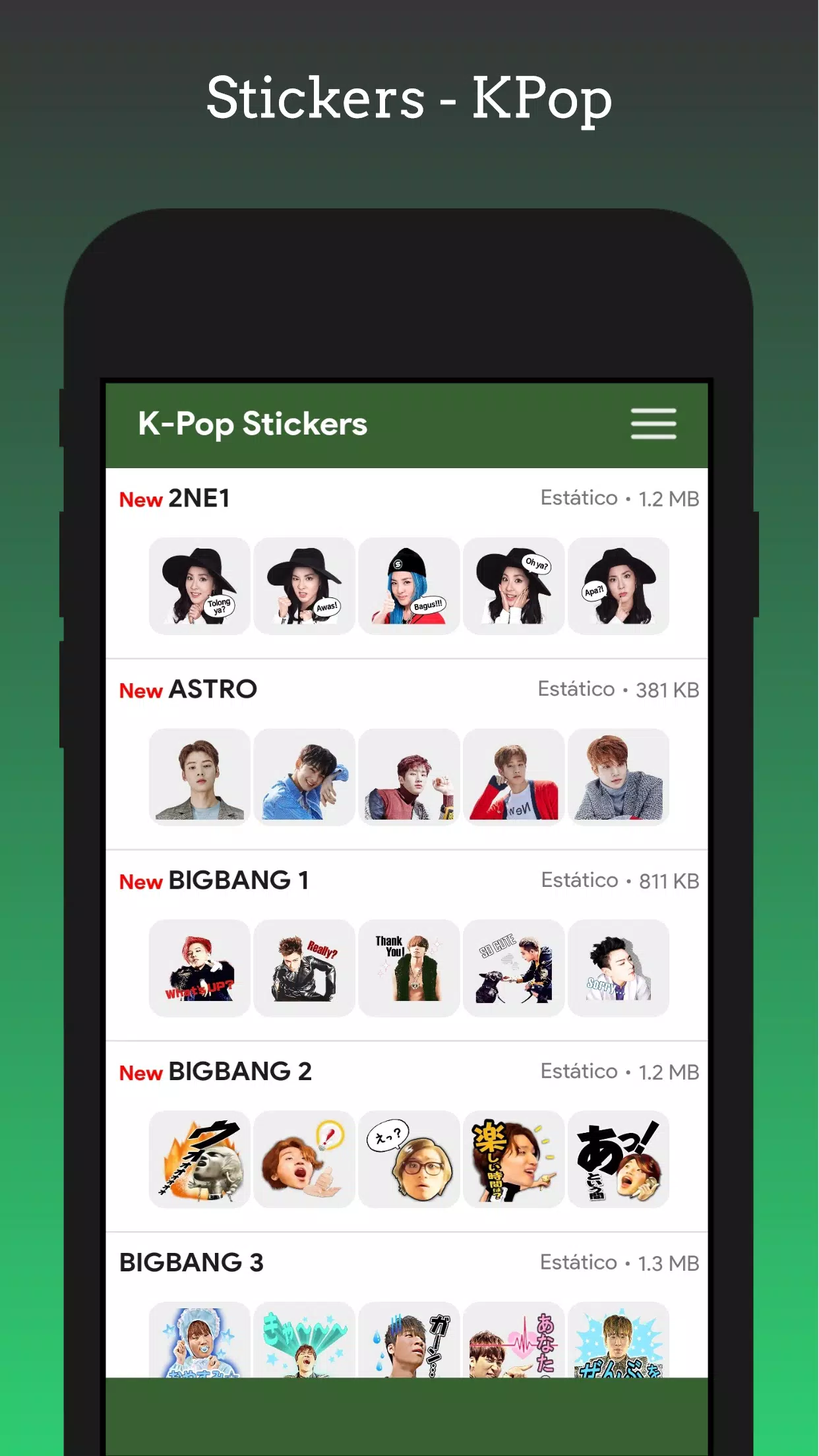 Schermata Stickers - KPop Korean BT24 0