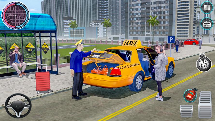 Taxi Traffic Car Racing Games Screenshot 2