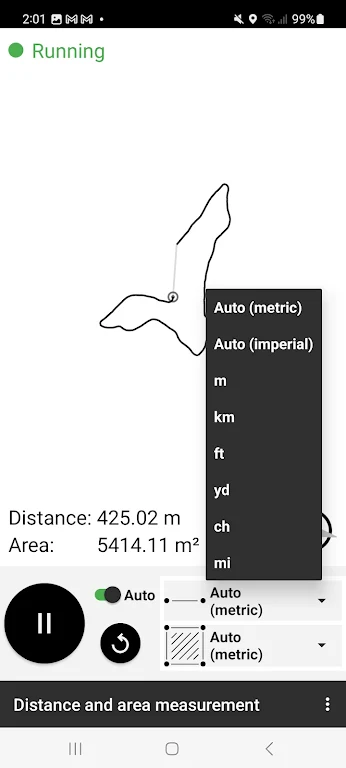 Schermata Distance and area measurement 3