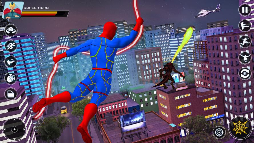 Spider Flying Rope Hero Games スクリーンショット 1