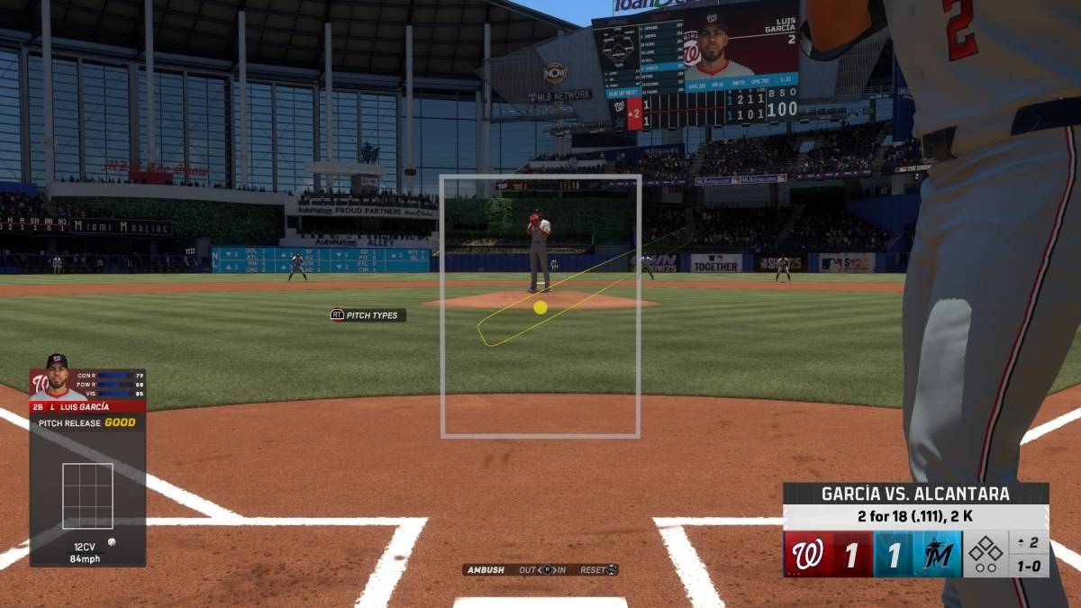 Luis Garcia at the plate as part of an article about the best hitting settings in MLB The Show 25.