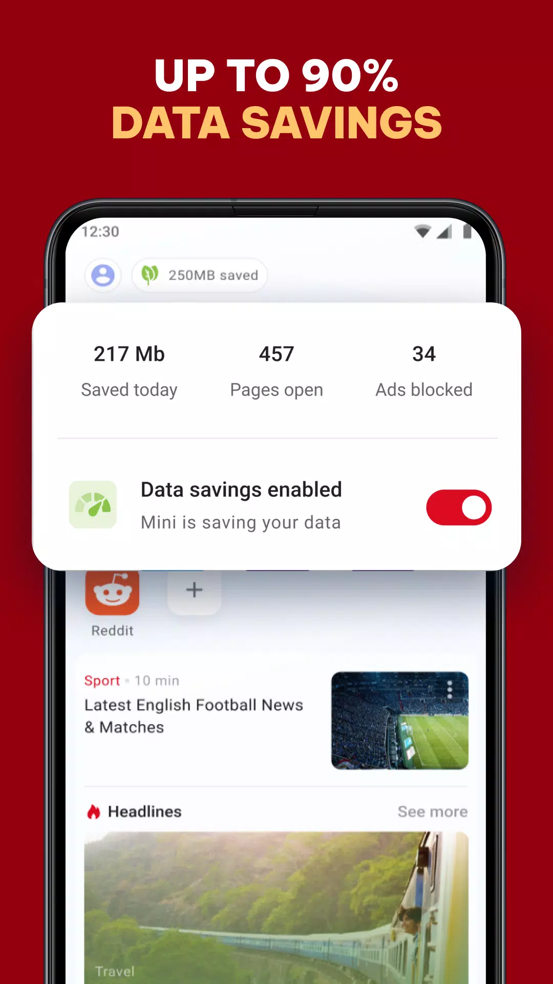 Opera Mini: Fast Web Browser Screenshot 1