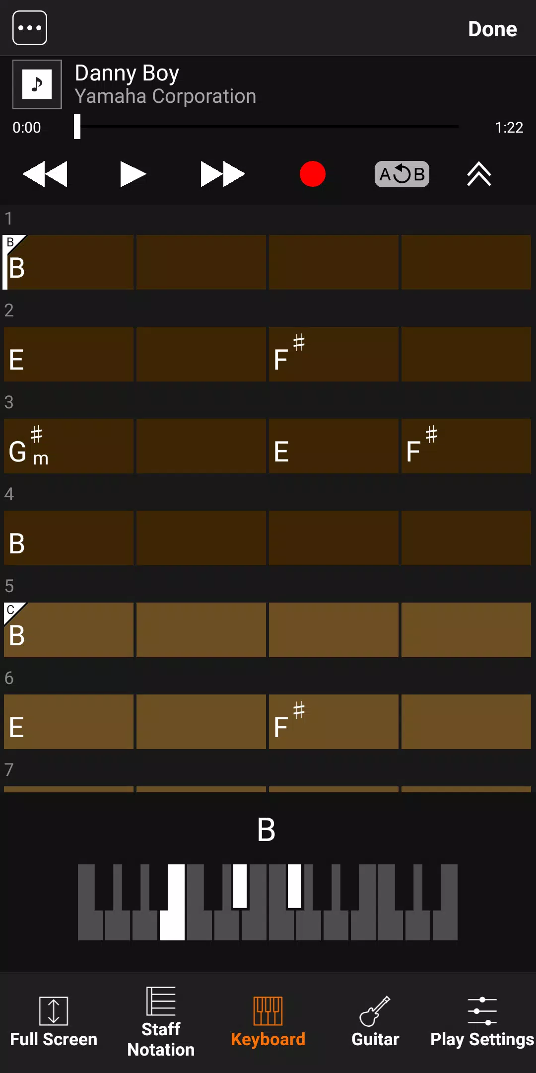 Chord Tracker ภาพหน้าจอ 1