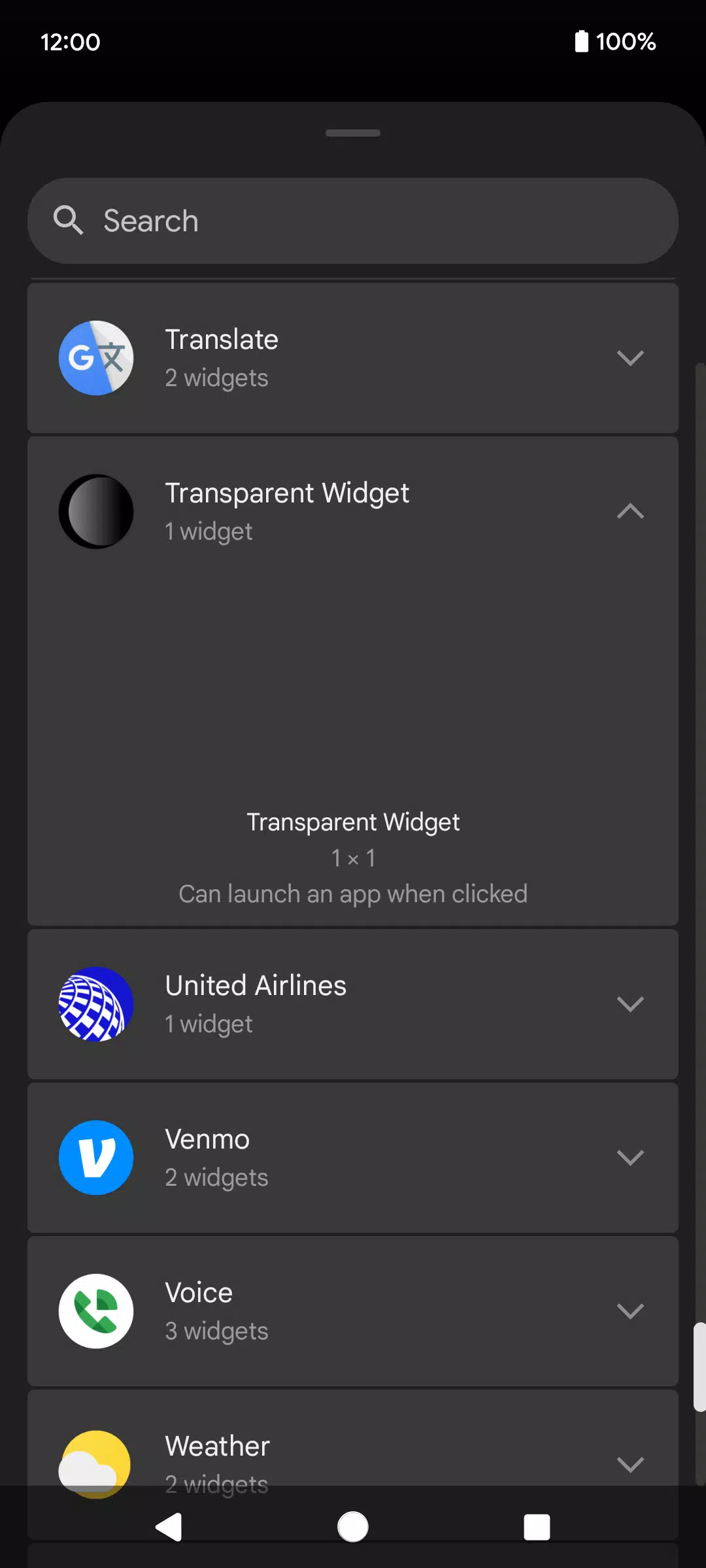 Transparent Widget स्क्रीनशॉट 0