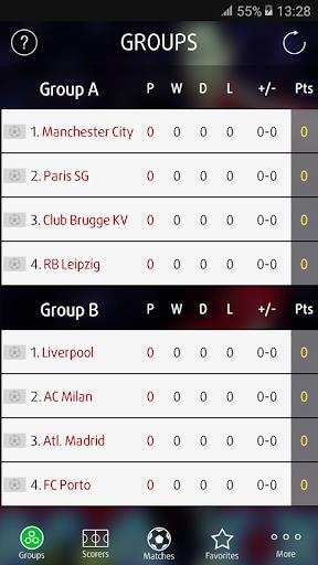 Live Scores for Champions League 螢幕截圖 1