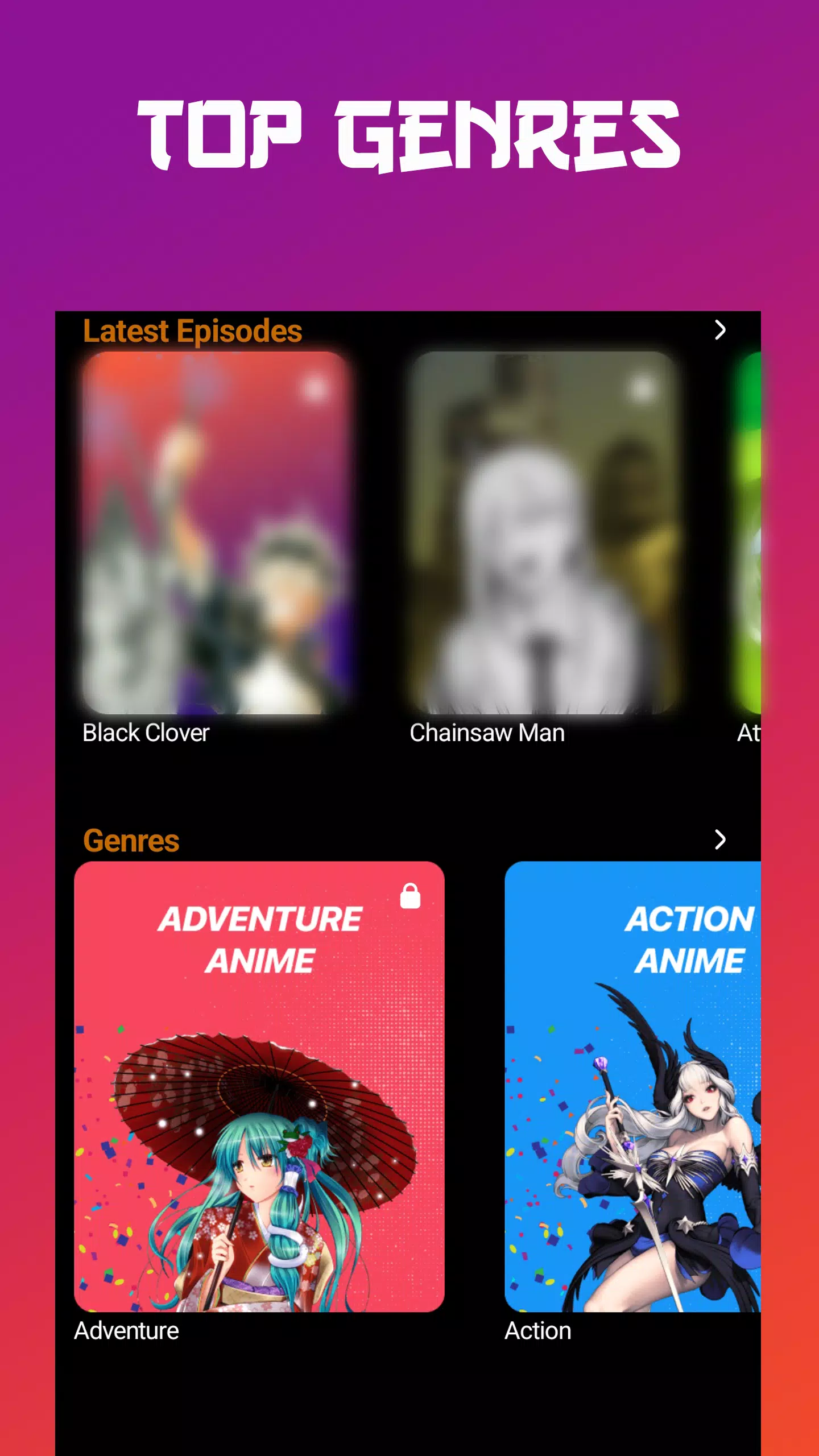Anime tv - Anime Watching App 螢幕截圖 2