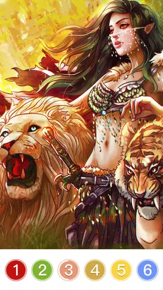 Fantasy Coloring Game, Paint by Number Offline 螢幕截圖 3