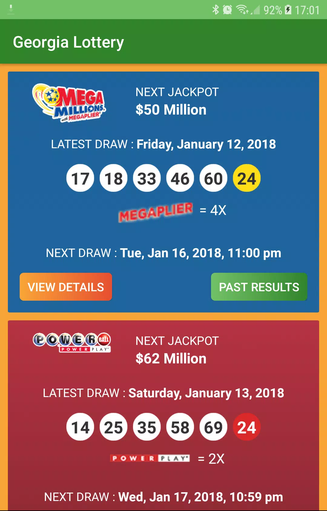 Georgia Lottery Results Tangkapan skrin 2