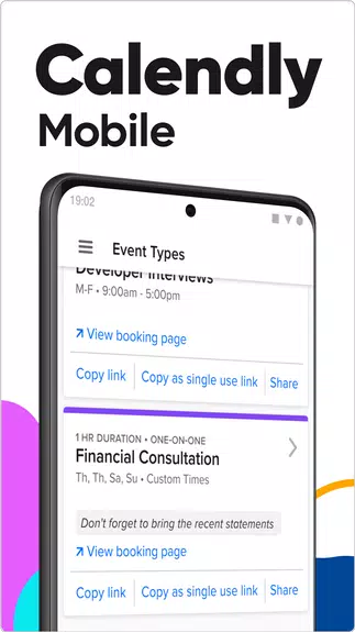 Calendly Mobile ဖန်သားပြင်ဓာတ်ပုံ 0