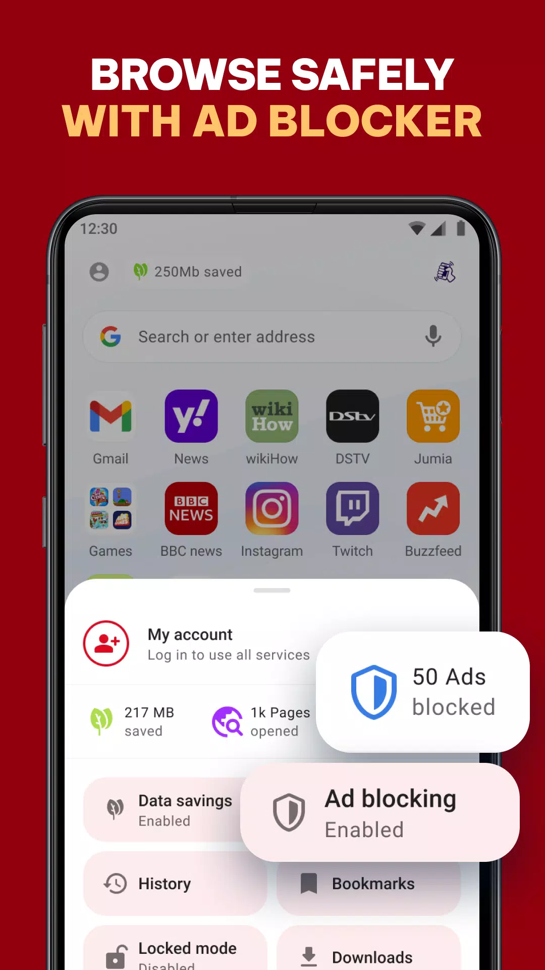 Opera Mini: Fast Web Browser Screenshot 2