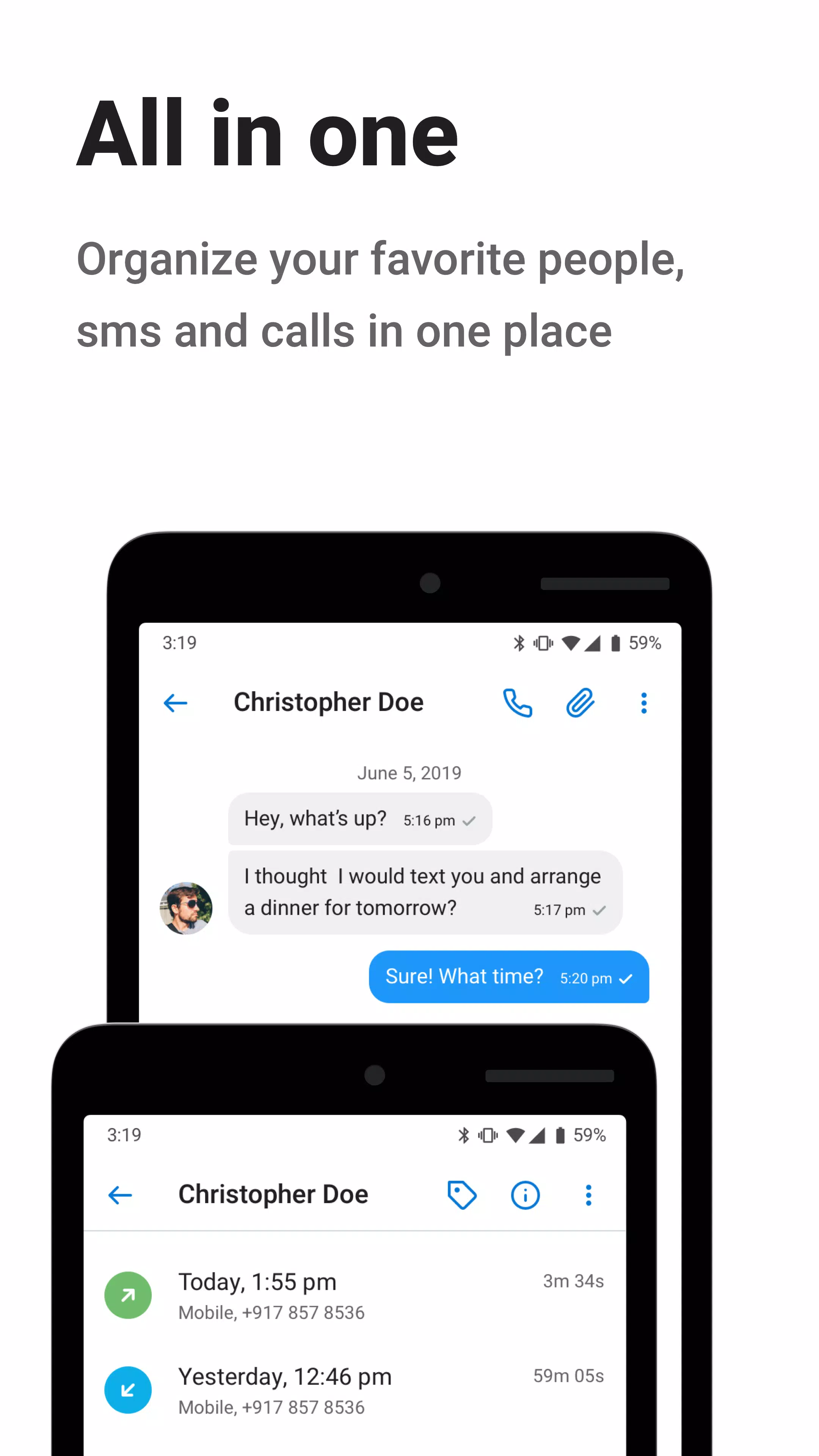 फोन बुक (Contacts +) स्क्रीनशॉट 2
